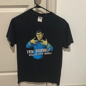 Black Graphic Tee with Sci-Fi Design